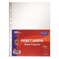 Kraf Poşet Dosya XL Şeffaf 100 LÜ